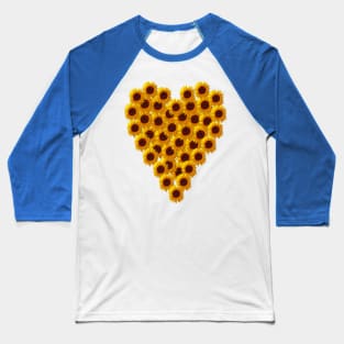 Love a Sunflower Heart on Valentines Day Baseball T-Shirt